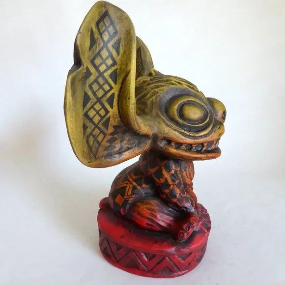 NEW 2018 OOAK #1/1 GECKO SOUTH SEA ARTS DISNEY LILO & STITCH MAORI TIKI MUG - Picture 3 of 12